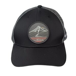 Columbia Black Trucker Hat Outdoors Mountain‎ Patch Snapback Baseball Cap